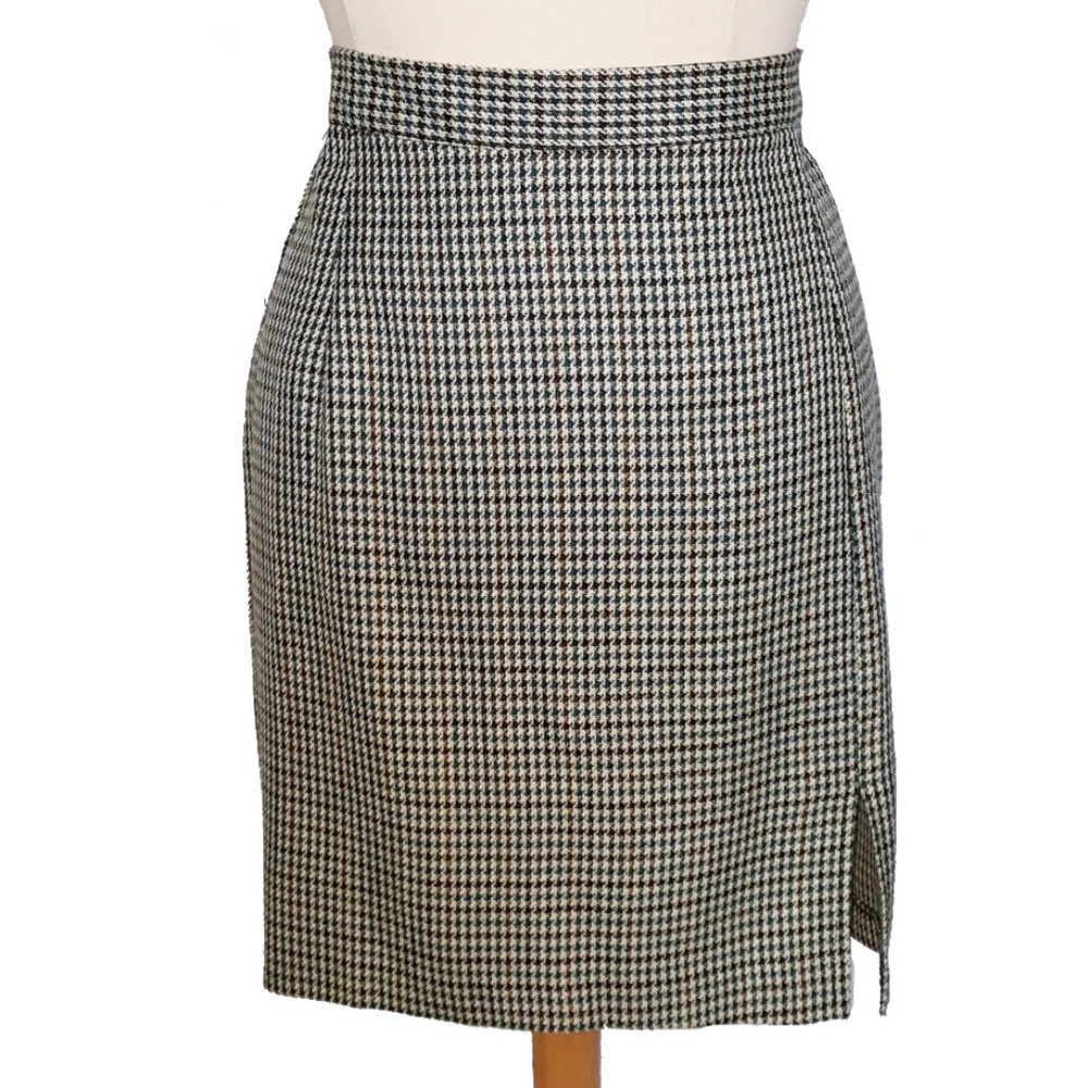 Fashion Bug Beige/Brown Houndstooth Skirt Fits 16